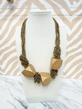 Gold Beads and Stones Necklace