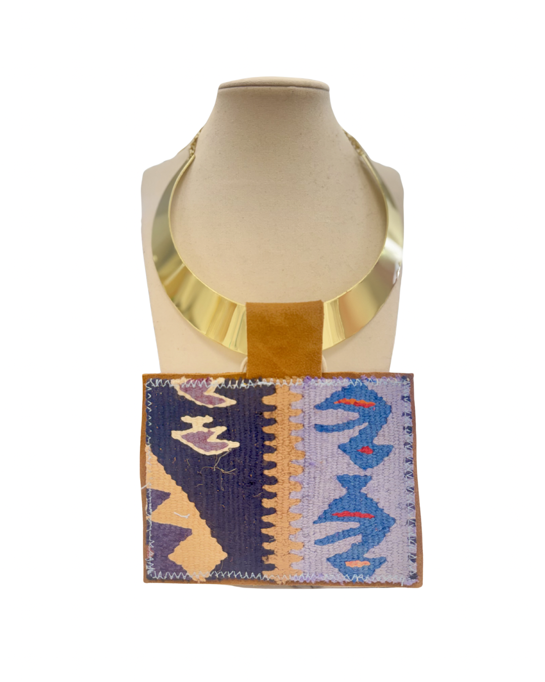 ORIJINAL Shiny Pendant Necklace - Navy, Peri, and Mocha Patch