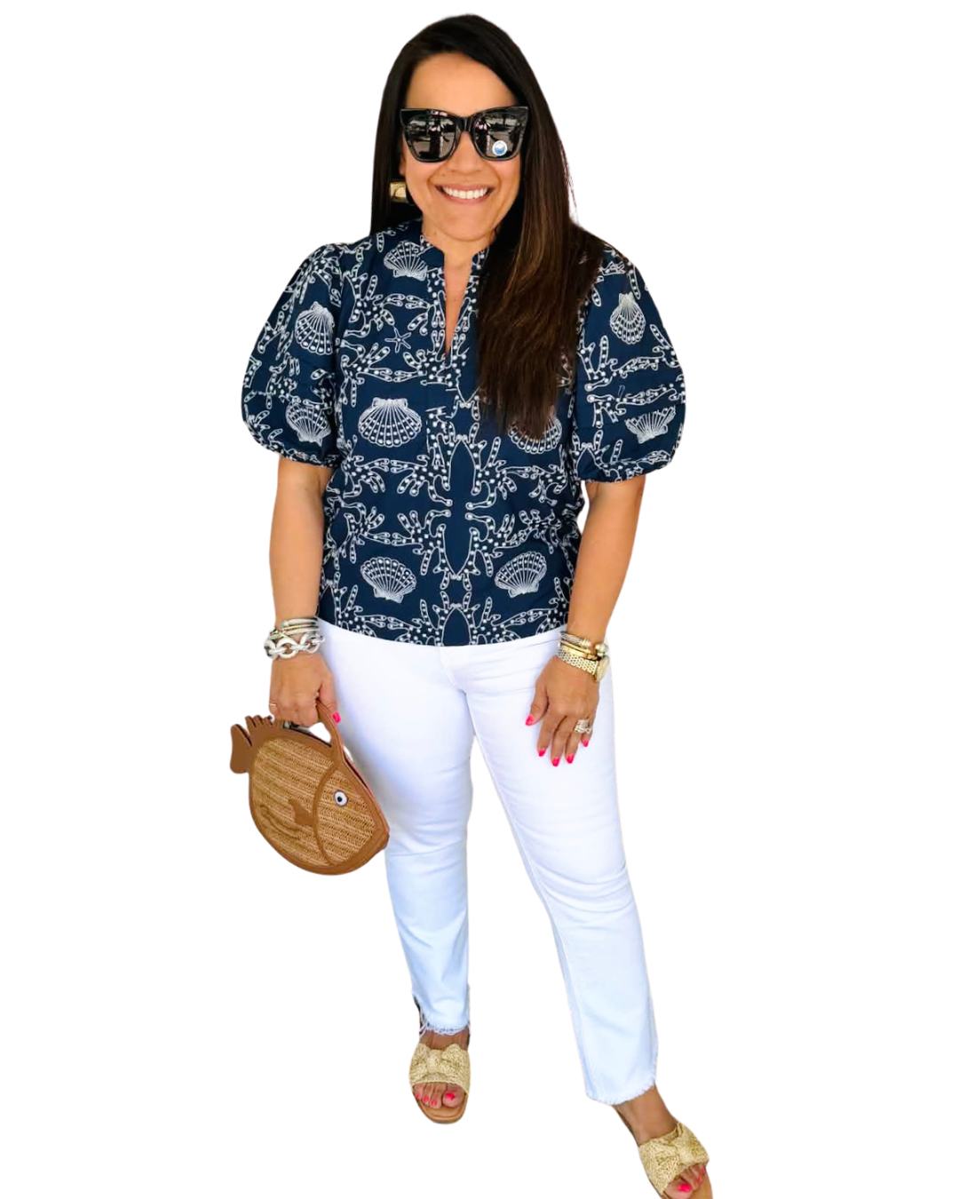 Mia Top in Navy | MAUDE