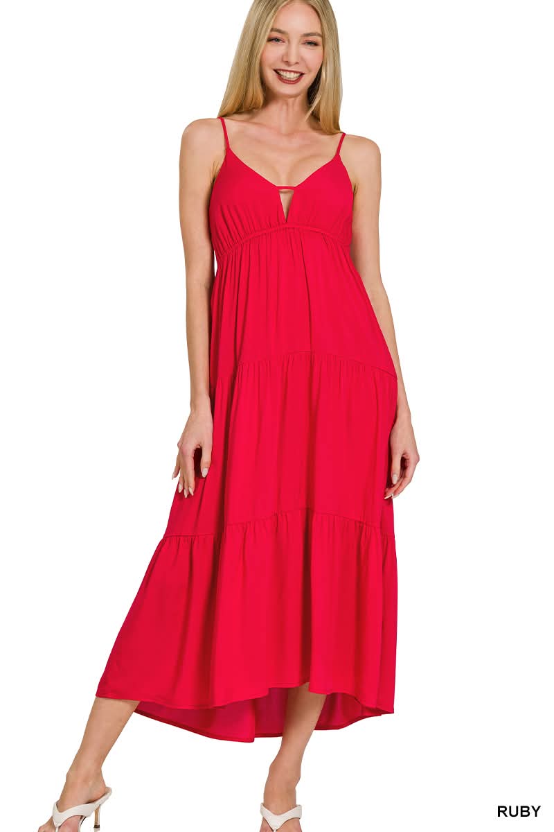 Stephanie Dress in Ruby | BOMB BASIC