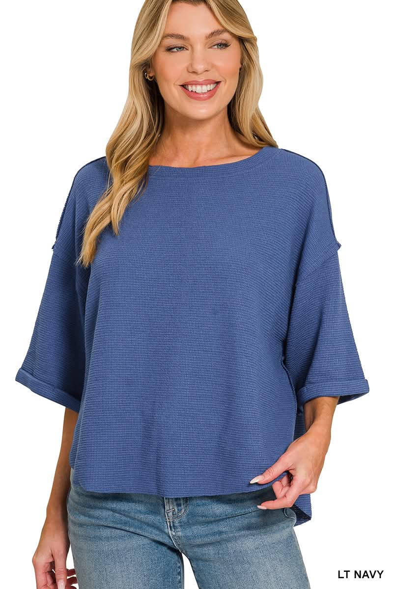 Karly Top in Navy | BOMB BASIC