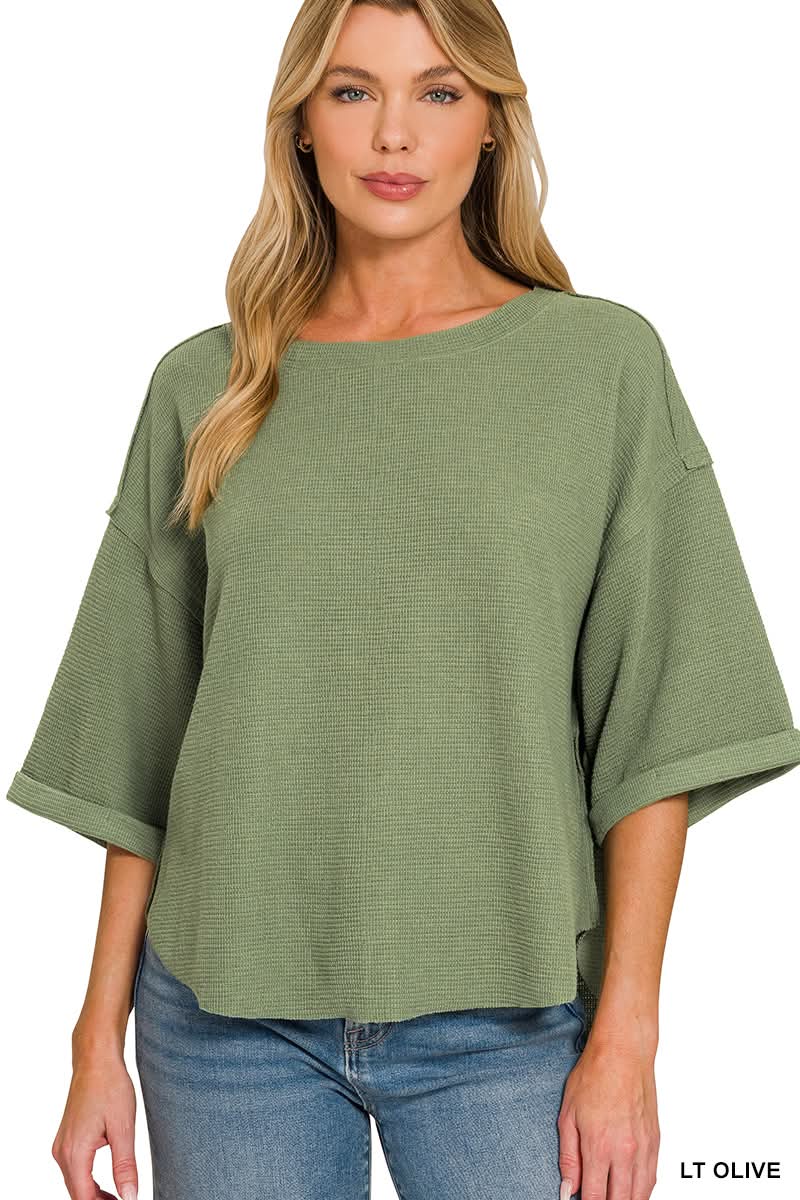 Karly Top in Olive | BOMB BASIC