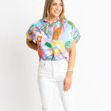 Artist Floral Signature Collar Top | KARLIE