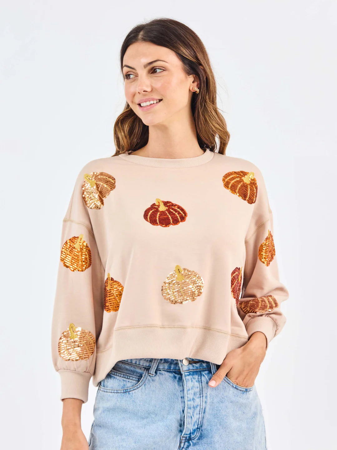 Millie Sweatshirt in Traditional Pumpkins | Mary Square