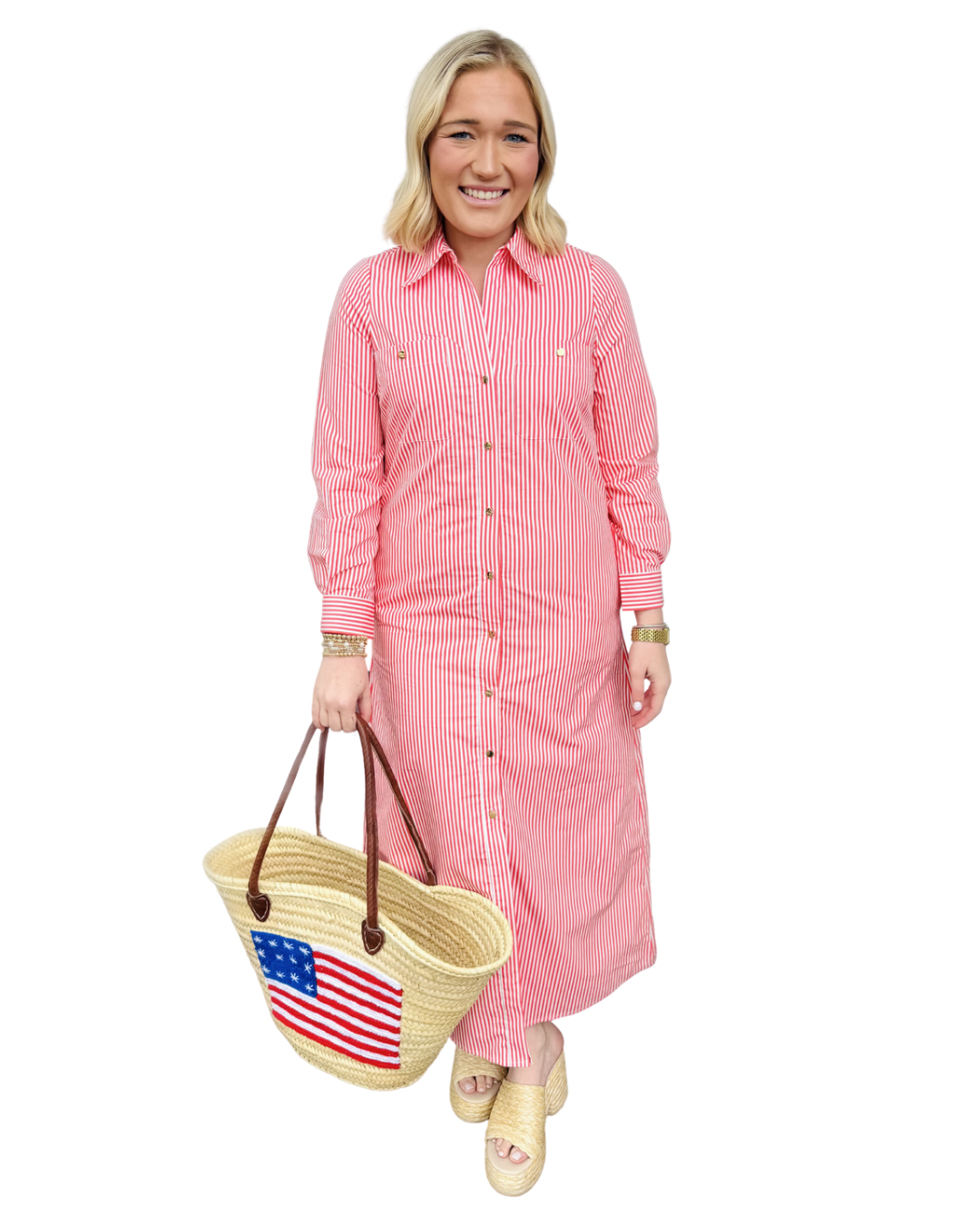 Harper Dress in Red Stripe
