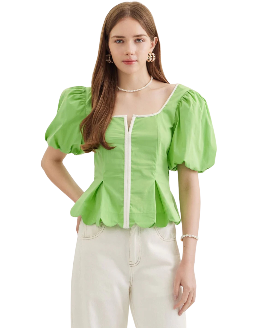Sure Of It Top in Apple Green