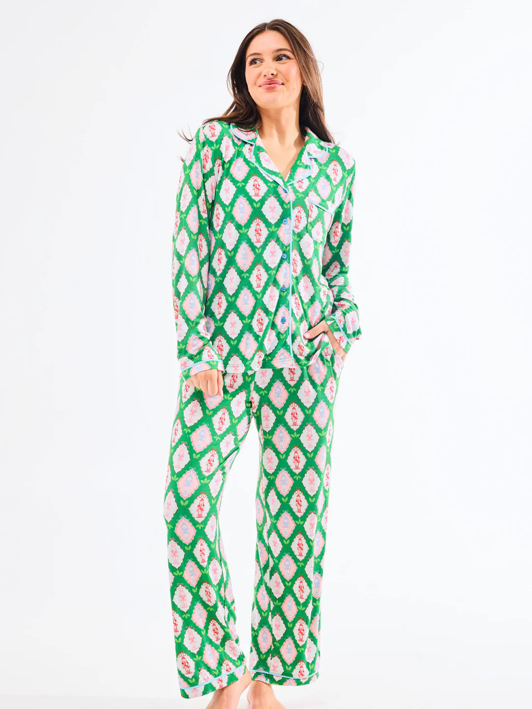 Charlotte Pants Set in Christmas Calvary | MARY SQUARE