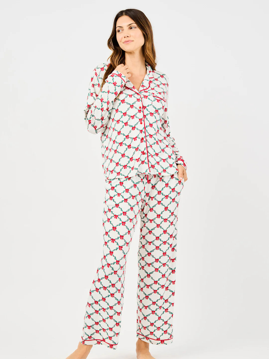 Charlotte Pajama Set in Lattice Garland | MARY SQUARE