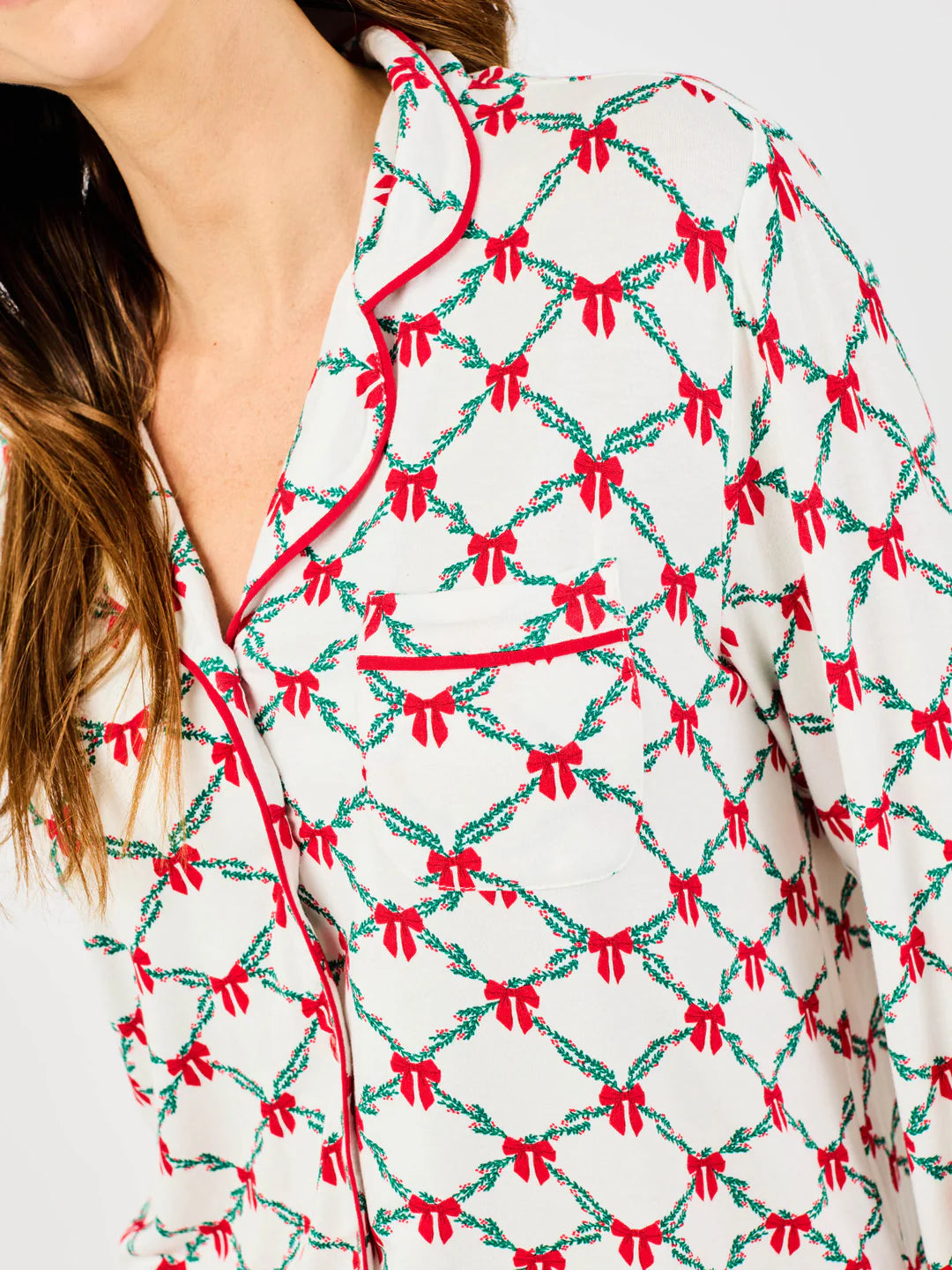 Charlotte Pajama Set in Lattice Garland | MARY SQUARE