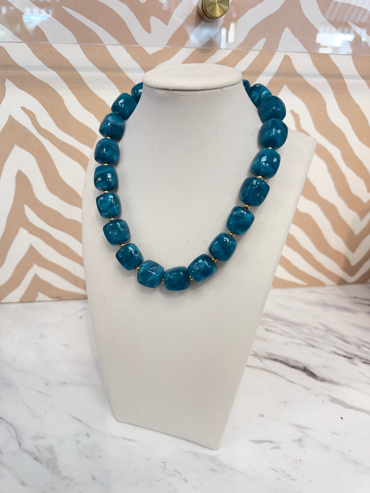 Oceana Teal Beaded Necklace