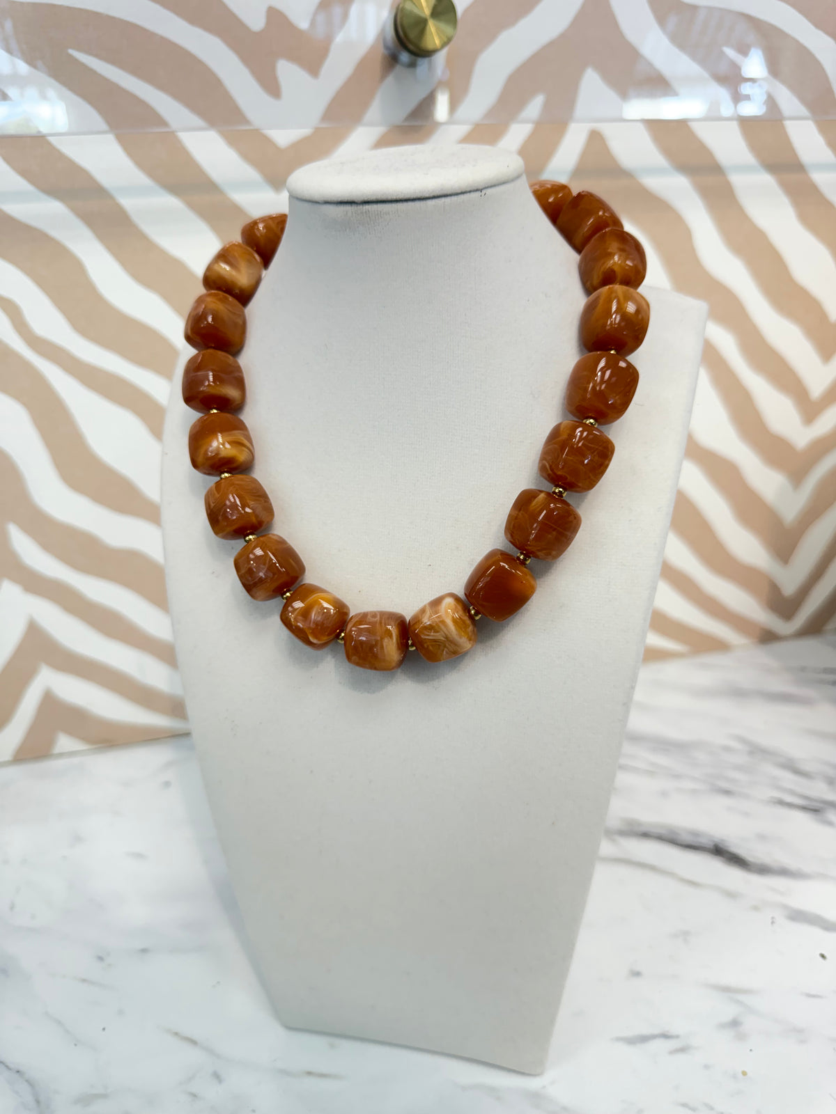 Sedona Rust Square Beaded Necklace