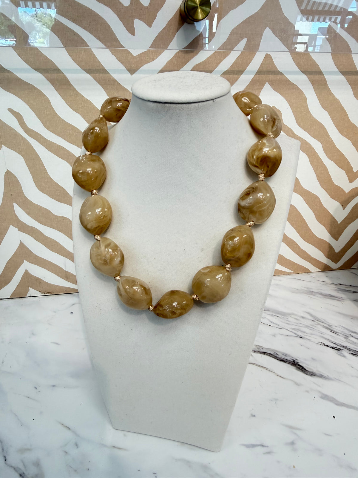 Being Beige Large Beaded Necklace
