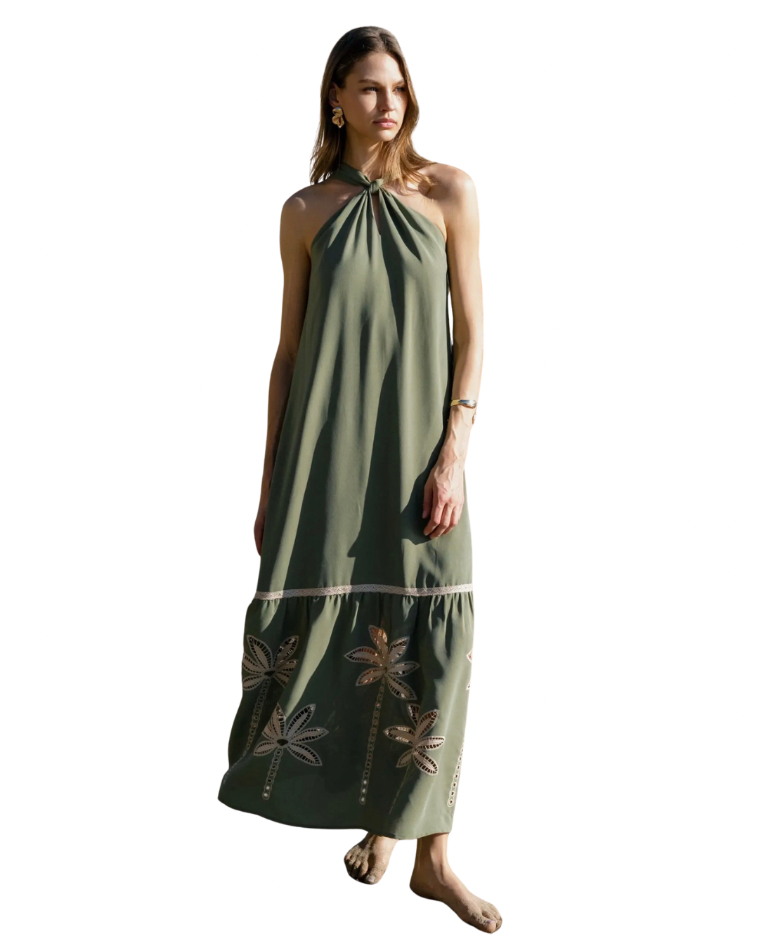 Palm Paradise Halter Dress