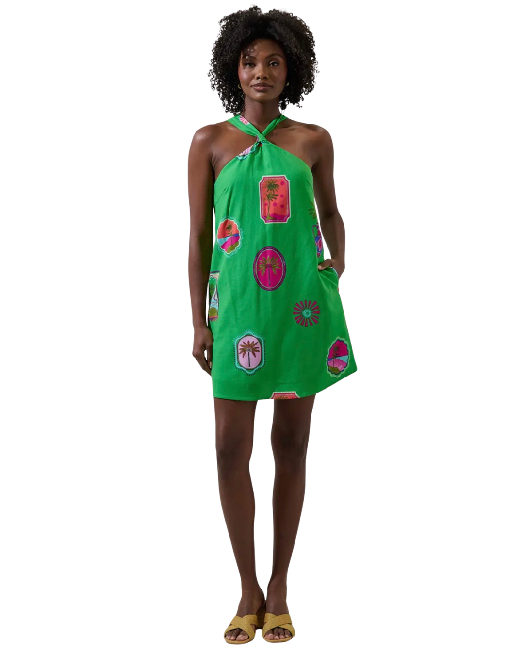 Postcards Halter Mini Dress