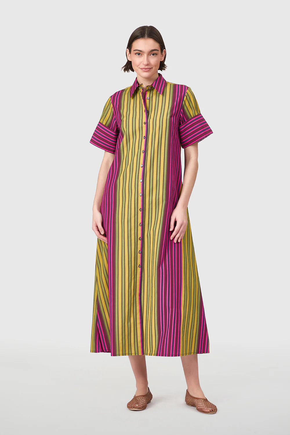 Gibbons Dress Wildberry Stripes|LIVRO