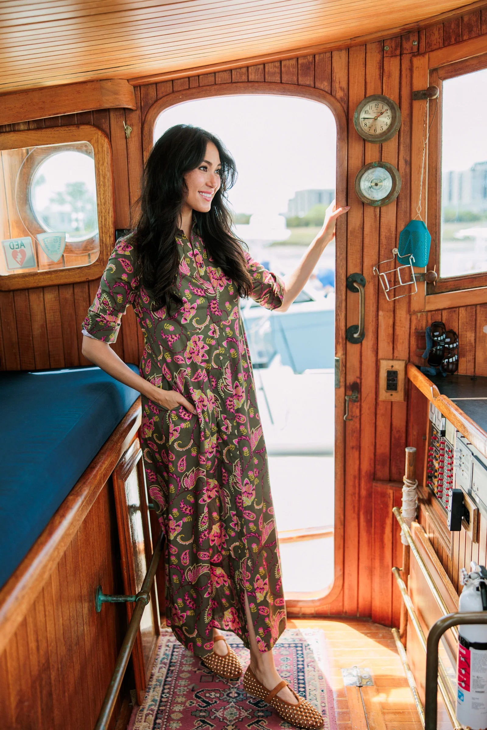 Classic Shirtdress Raspberry Garden | LIVRO