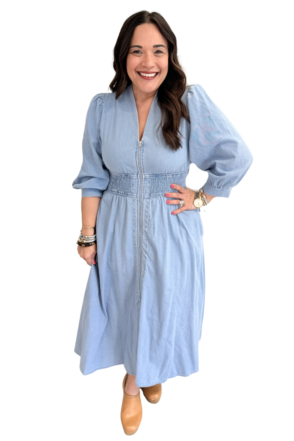 Stacey Dress in Light Denim