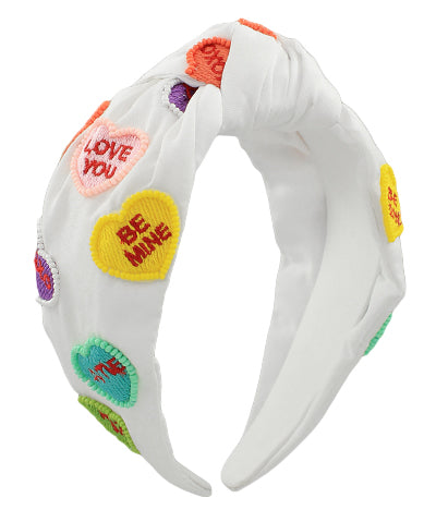 Beaded Conversation Heart Headband (2 Colors)