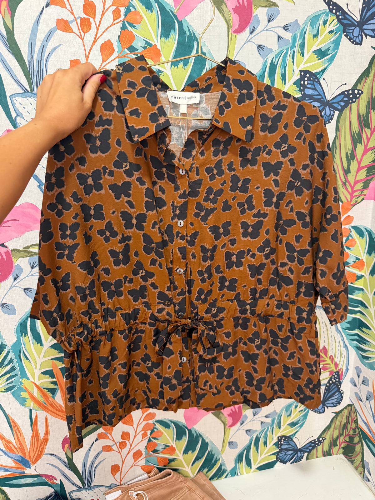 Well Read Floral Tie Waist Top