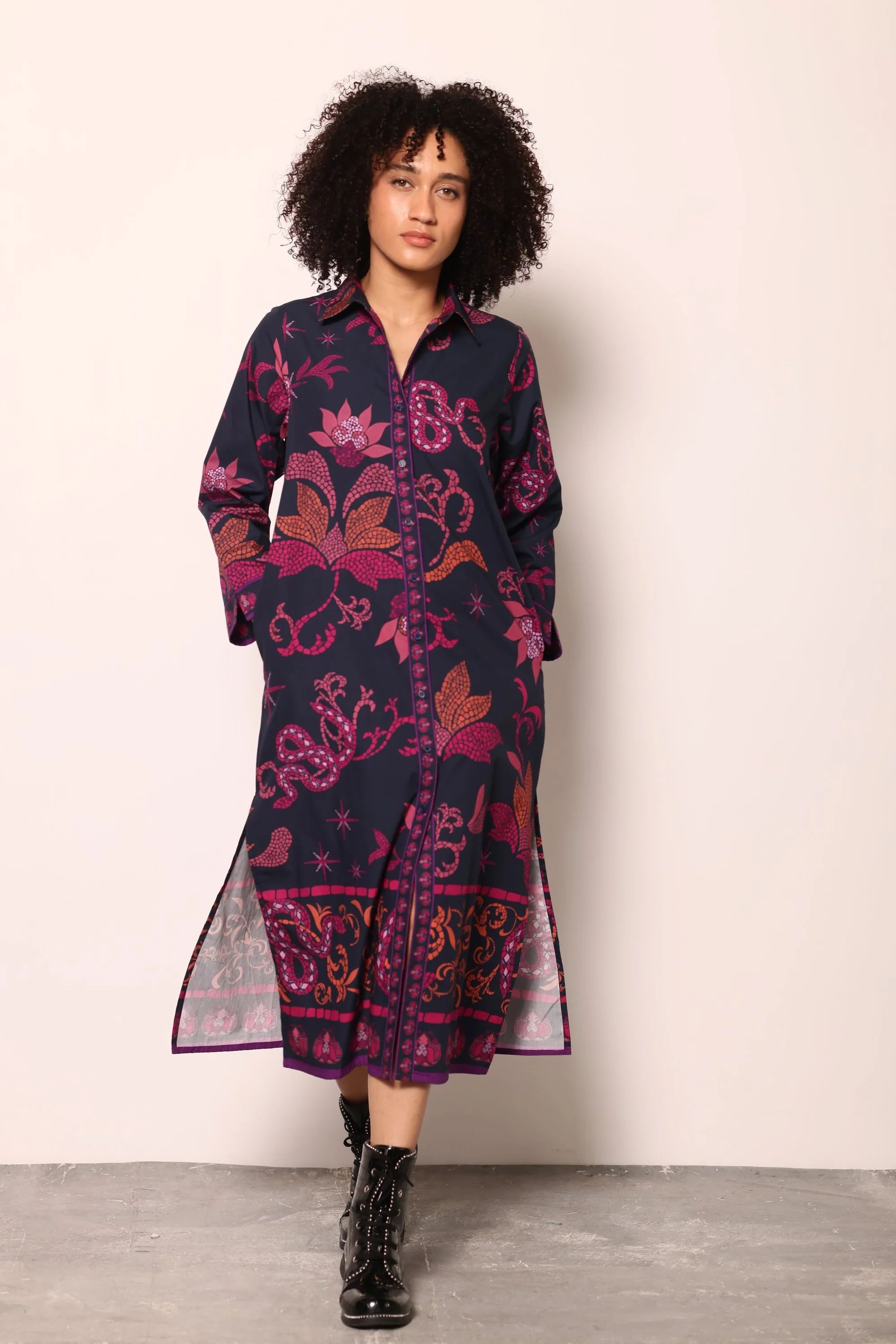 Eliza Dress in Midnight Mosaic | MAUDE