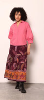 Ada Skirt in Wine Florals | MAUDE