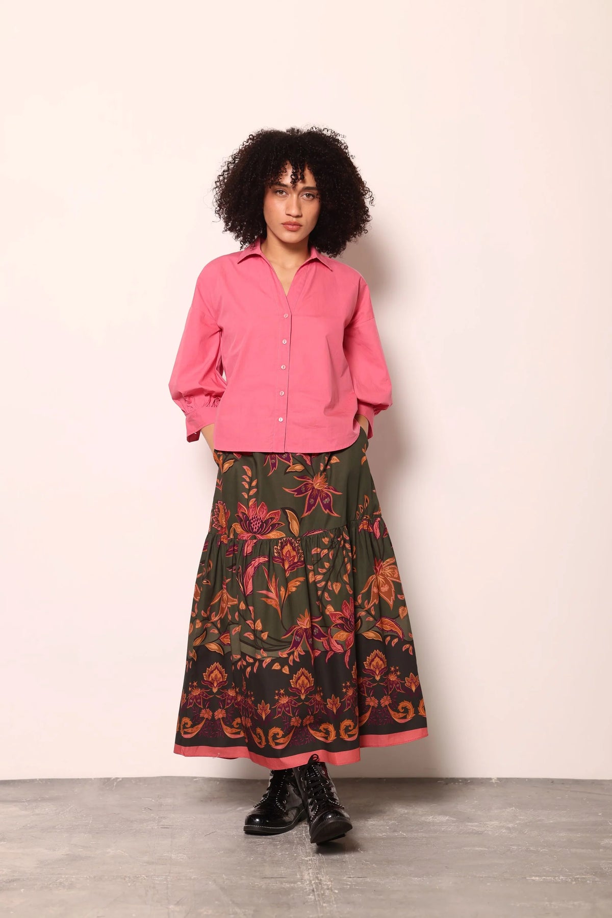 Ada Skirt in Olive Trails | MAUDE