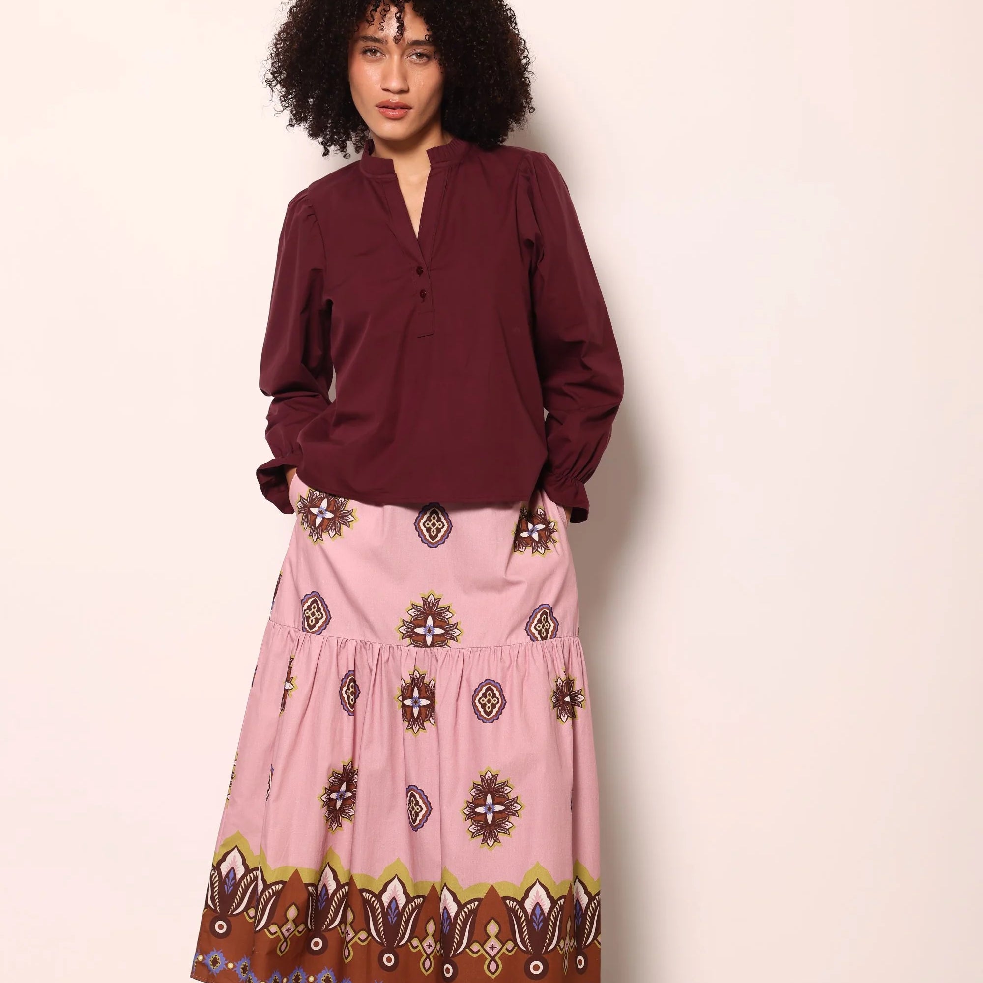 Ada Skirt in Floral Motifs | MAUDE