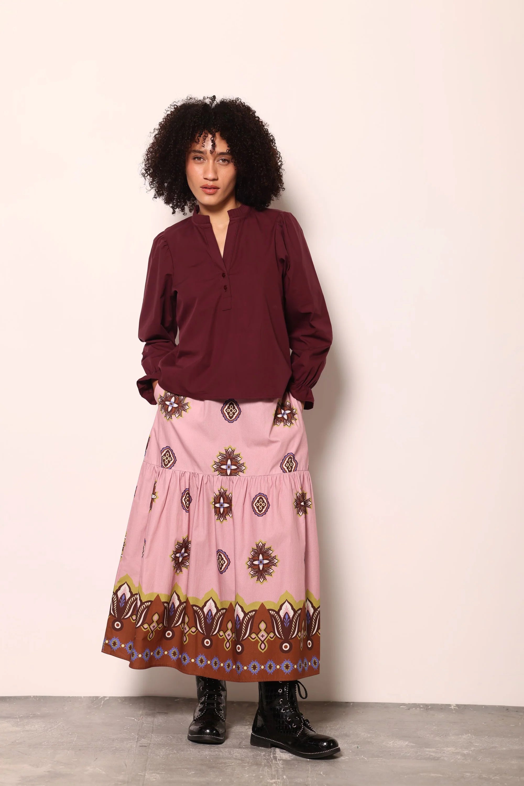 Ada Skirt in Floral Motifs | MAUDE