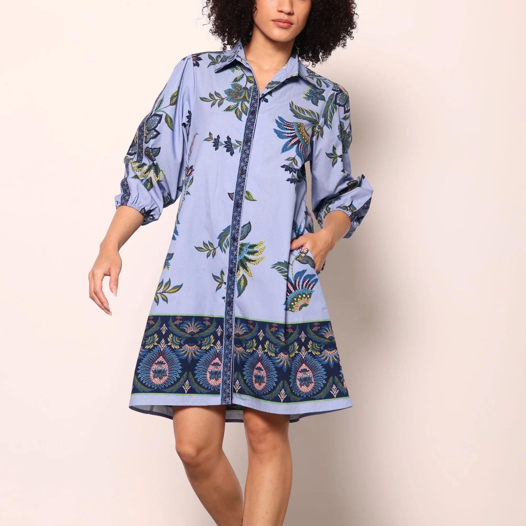 Ava Dress in Periwinkle Mosaic | MAUDE