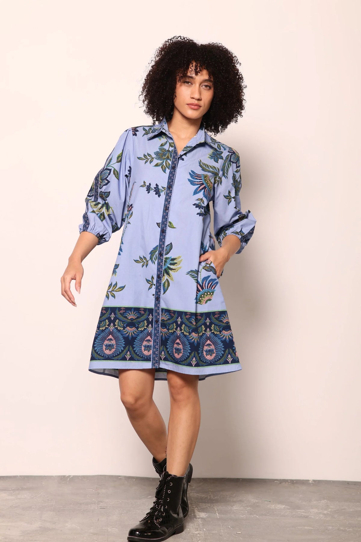 Ava Dress in Periwinkle Mosaic | MAUDE