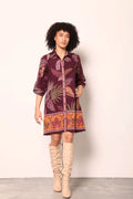 Ava Dress in Wine Florals | MAUDE