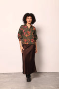 Elsa Blouse in Olive Trails | MAUDE