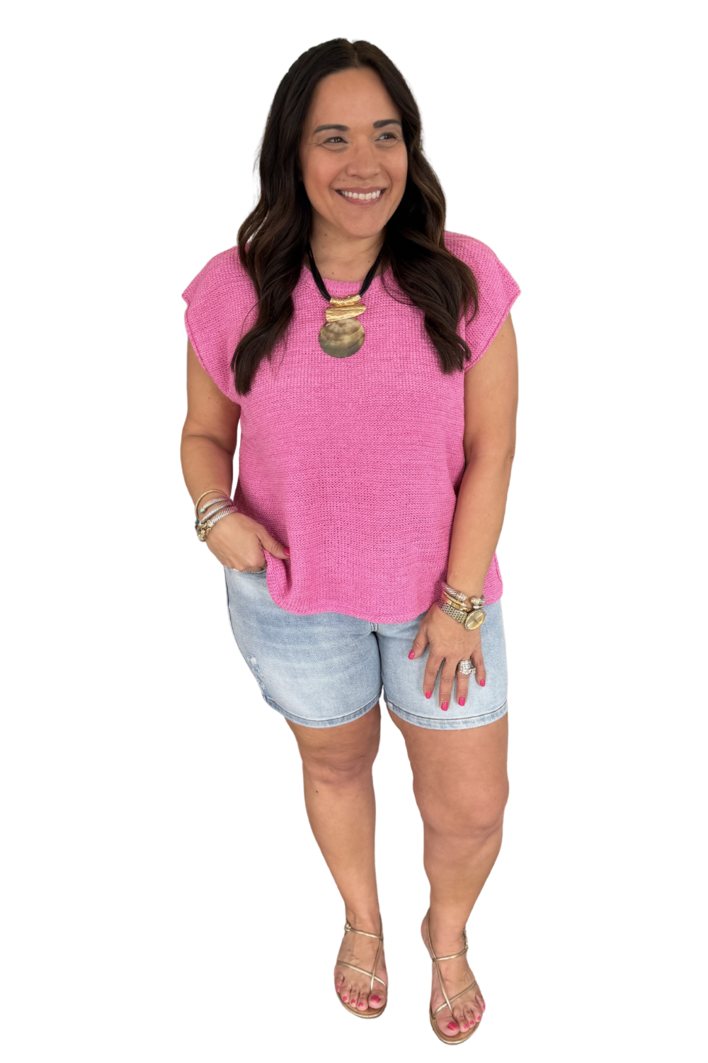 Simply Easy Knit Top in Candy Pink | Bomb Basic