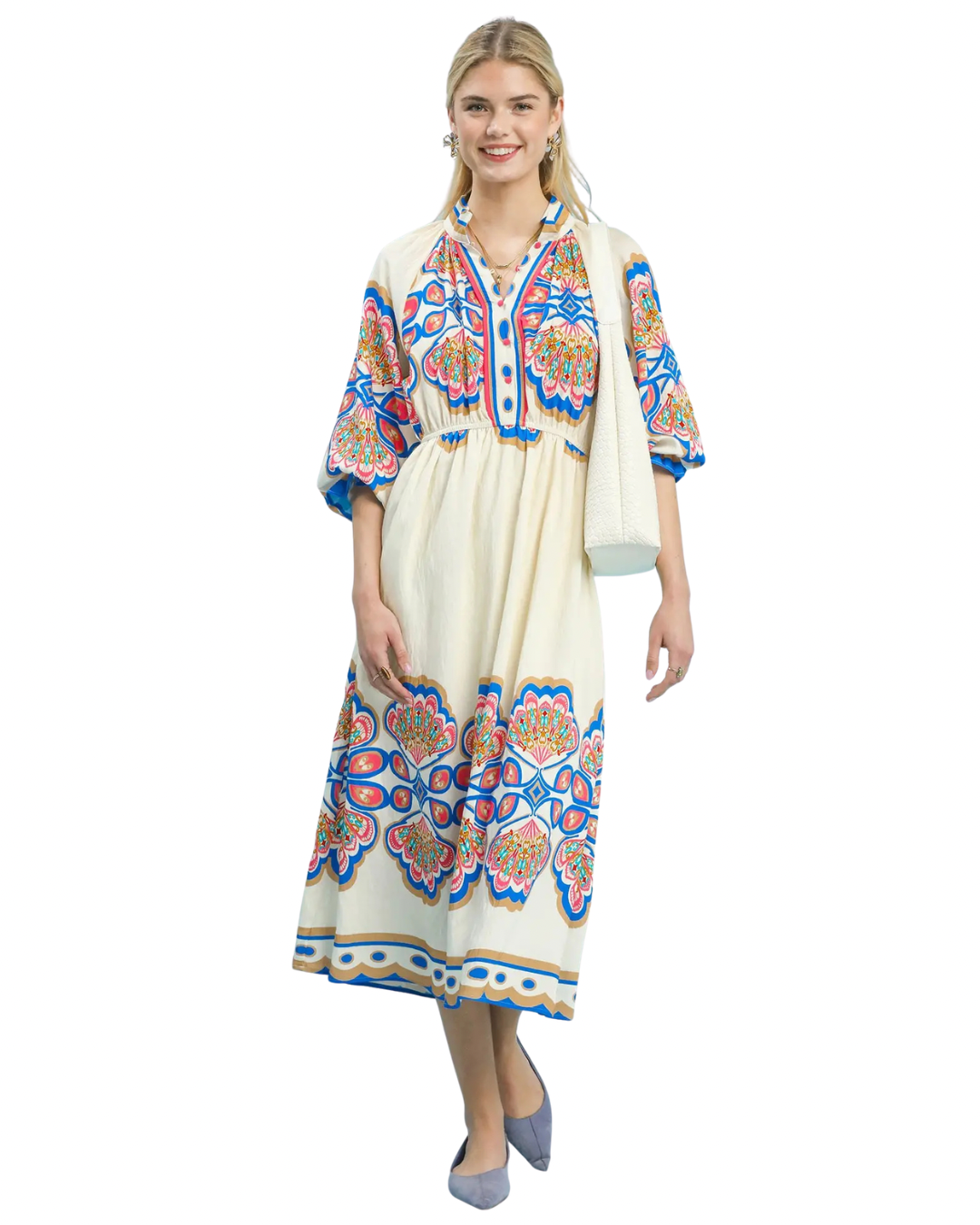 Spring in the South Dress in Ecru