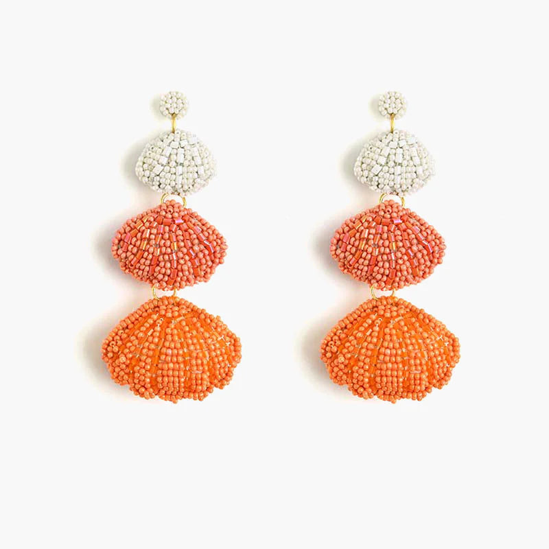Sound of the Shells Earrings - Coral