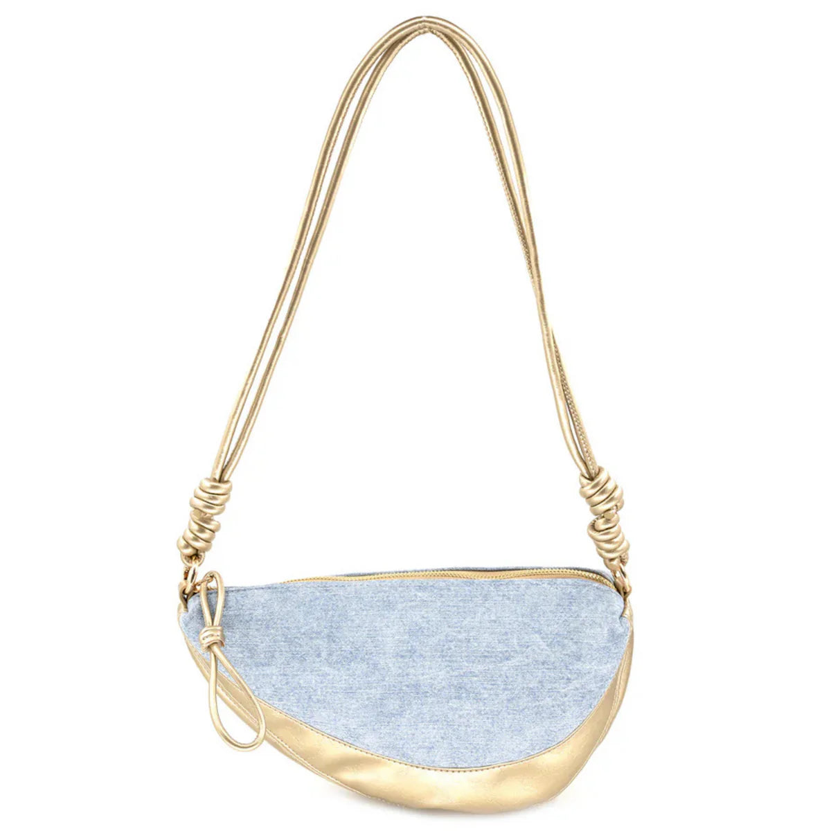 Dallas Denim Halfmoon Bag
