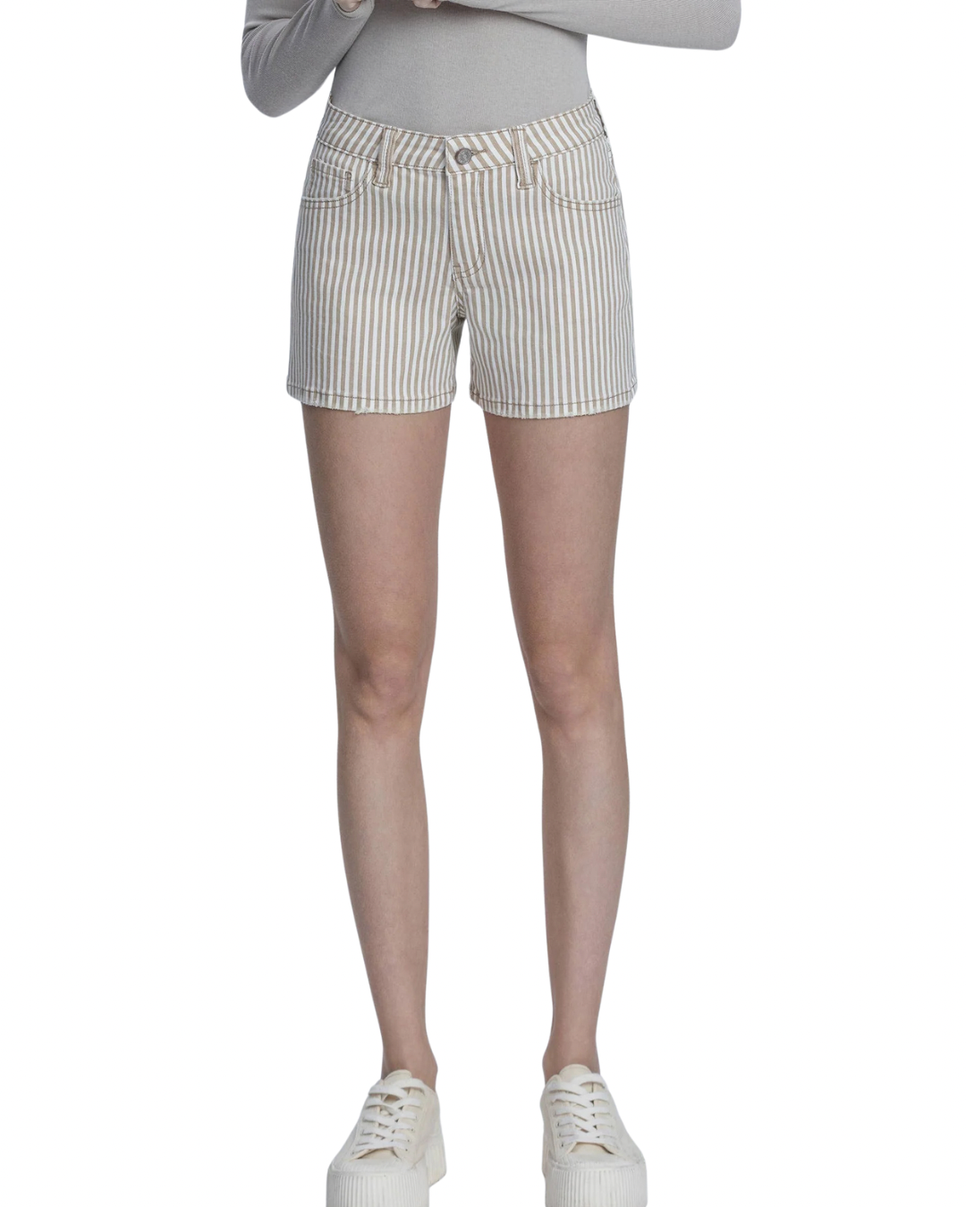 Mid Rise Striped Mom Shorts by Lovervet