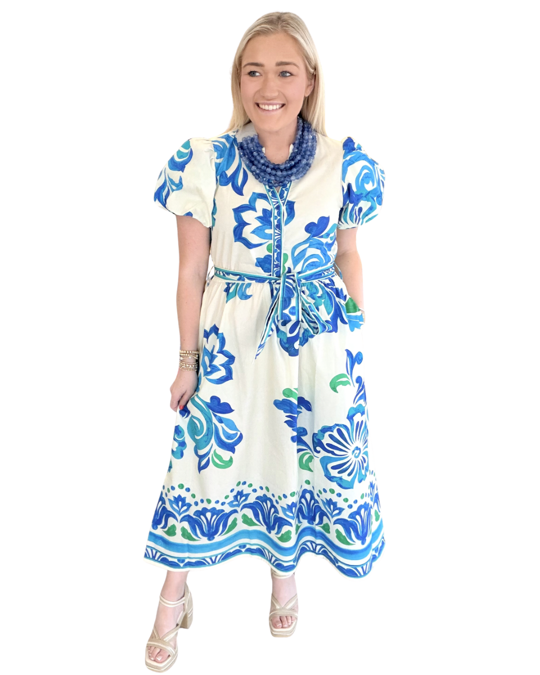 Nova Dress in Ocean Bloom | MAUDE