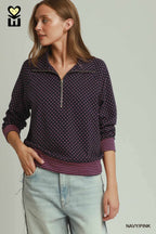 On The Move Pullover in Navy/Pink