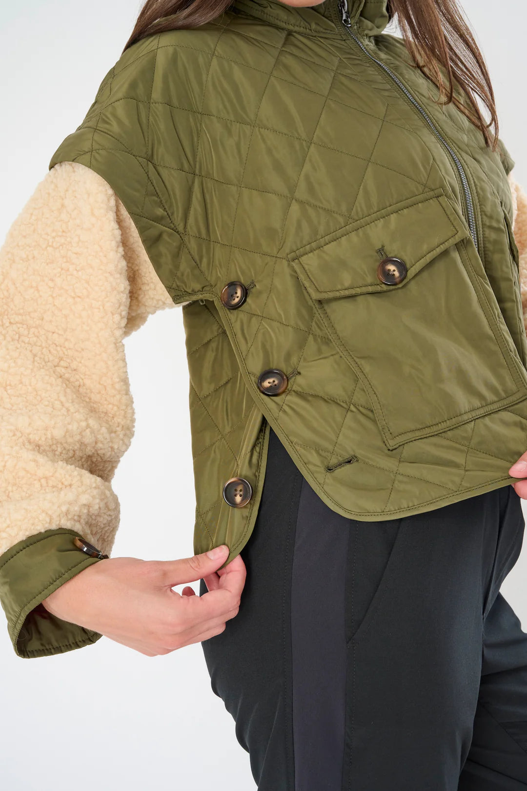 Sherpa Drop Shoulder Convertible Jacket | ANORAK