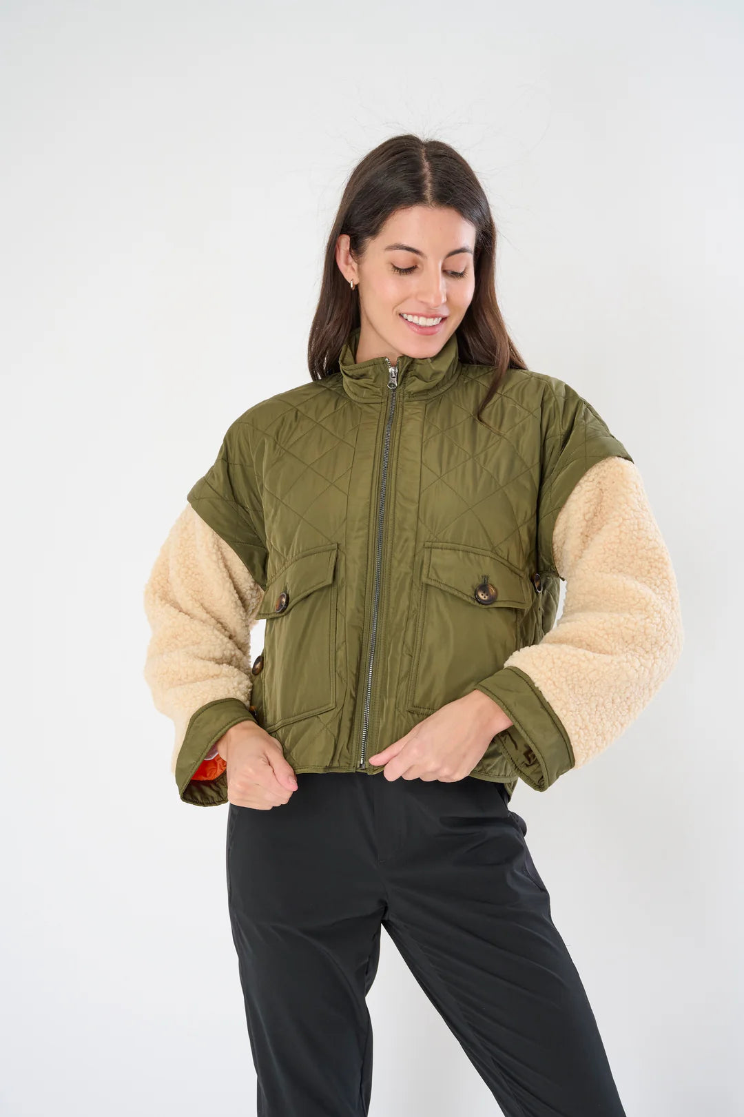 Sherpa Drop Shoulder Convertible Jacket | ANORAK
