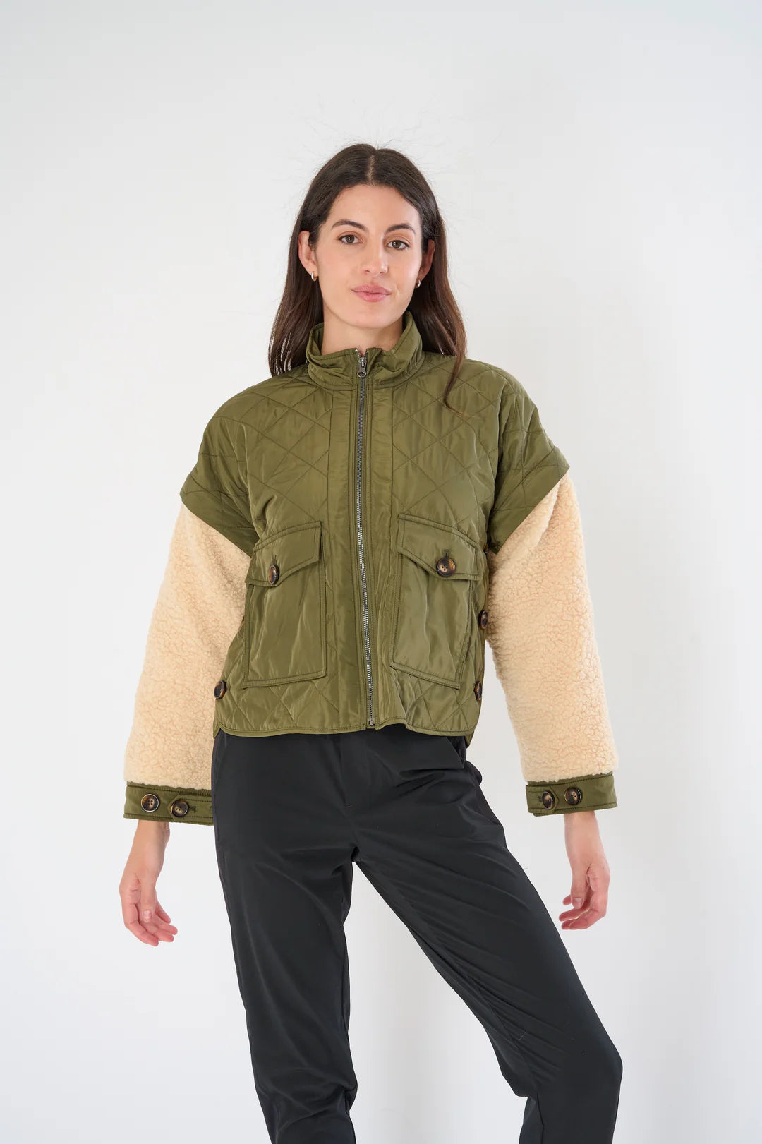 Sherpa Drop Shoulder Convertible Jacket | ANORAK
