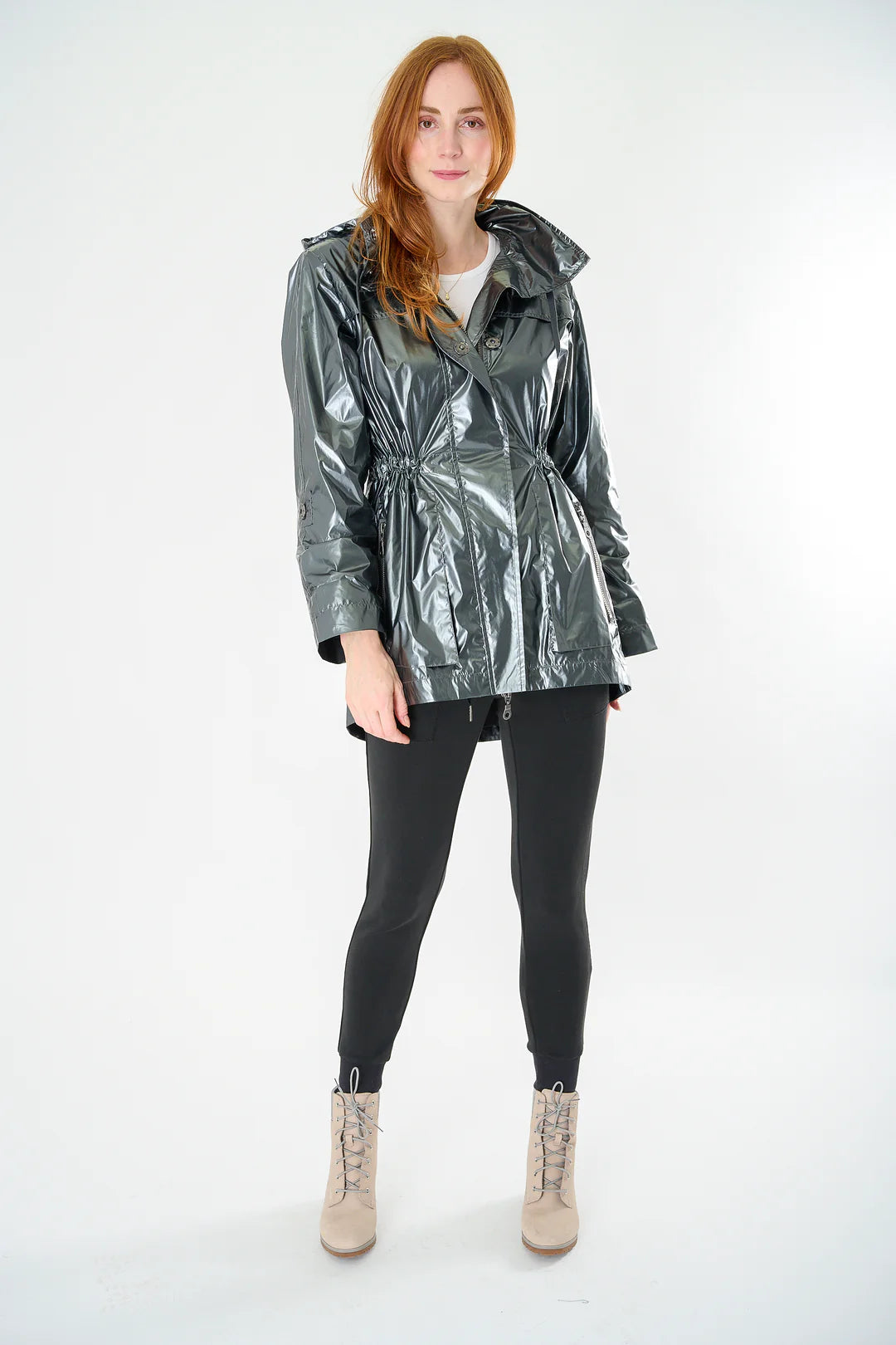 Charcoal Metallic Rain Jacket | ANORAK