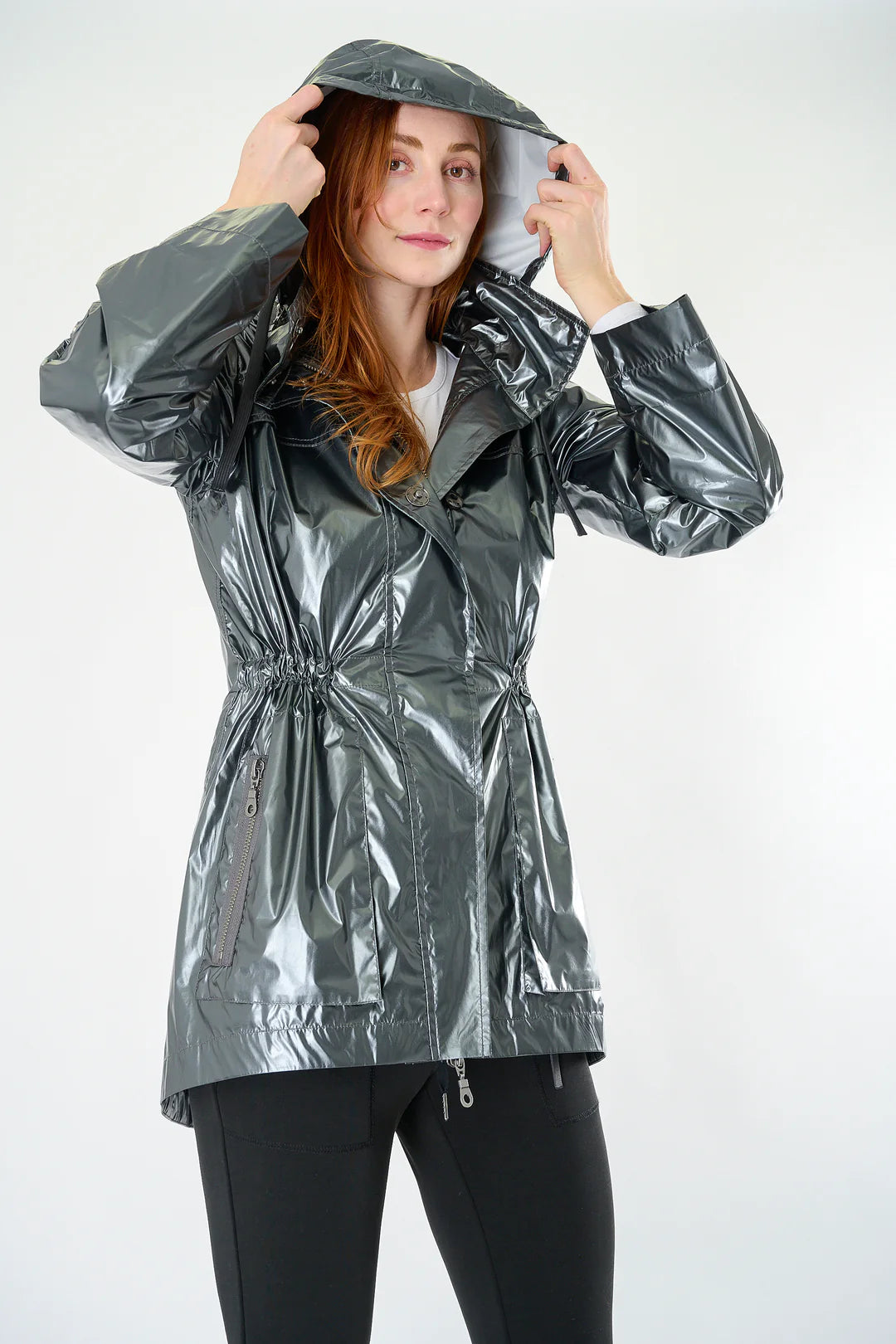 Charcoal Metallic Rain Jacket | ANORAK
