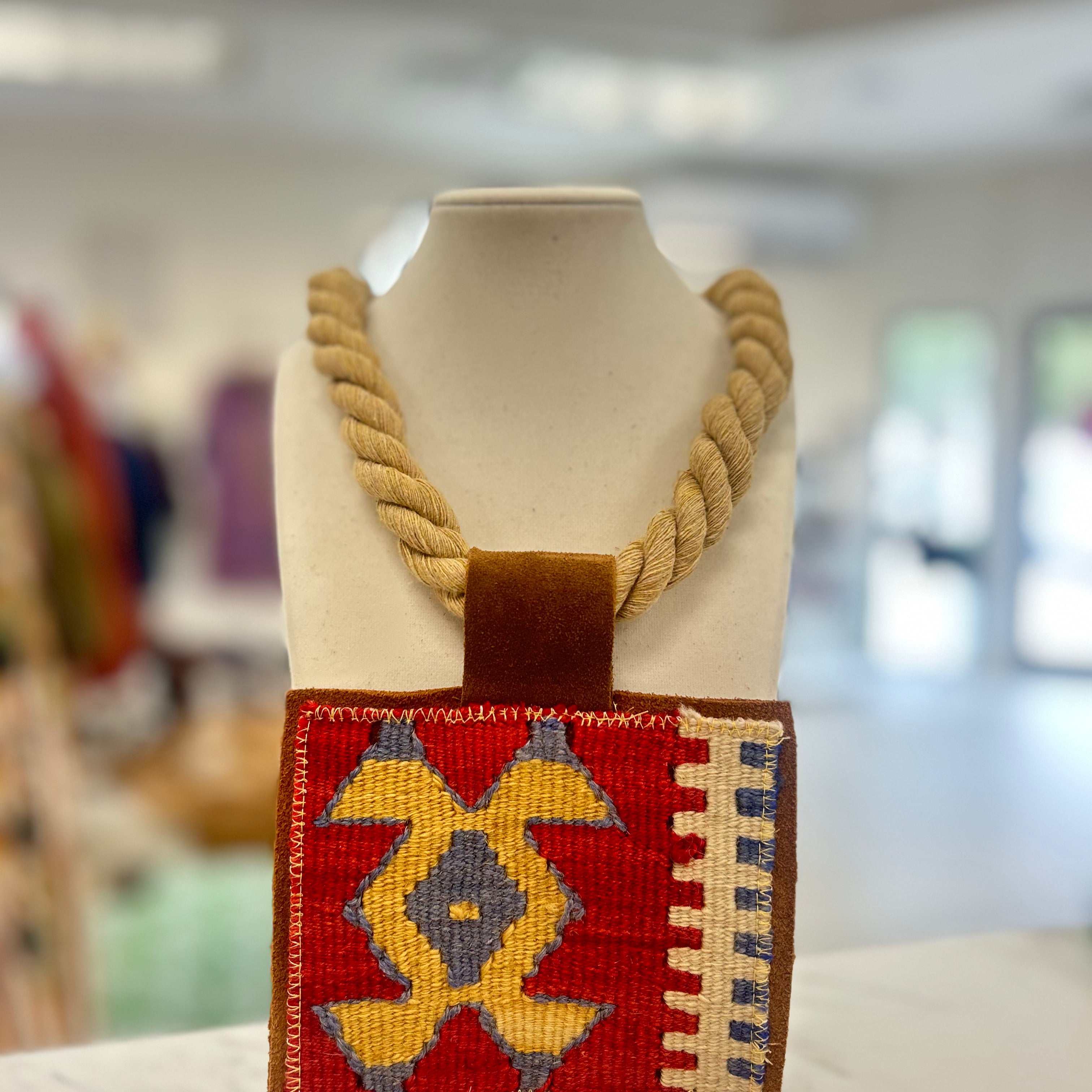 ORIJINAL Rope Pendant Necklace - Red/Yellow Patch