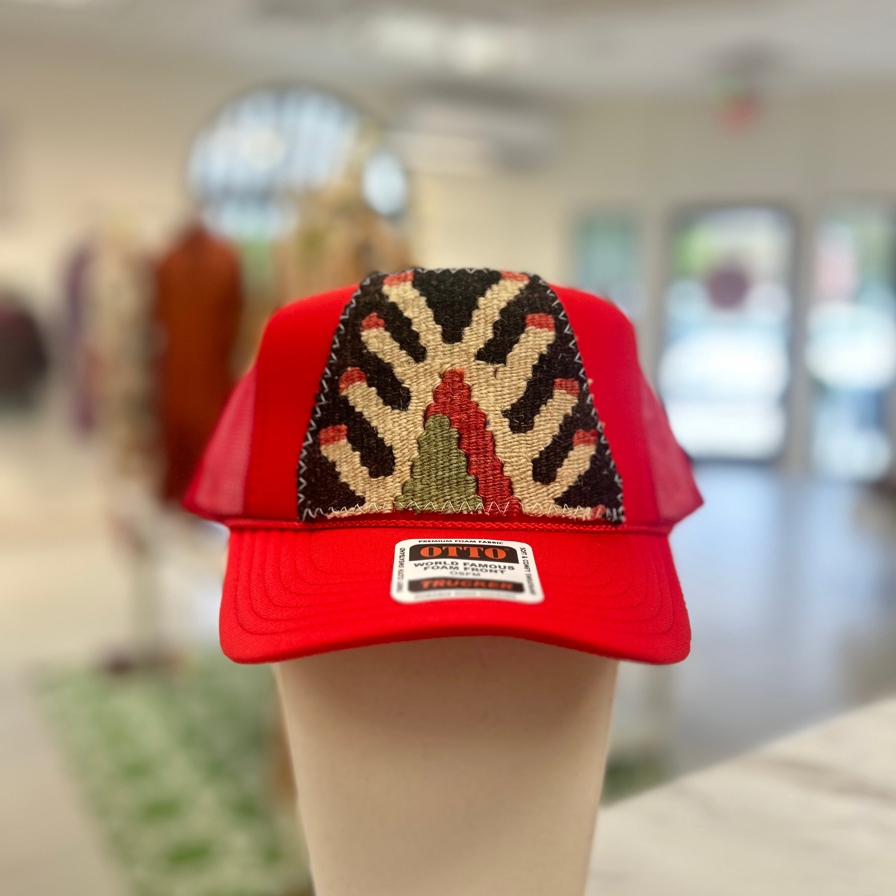 ORIJINAL Trucker Hat in Red - Green/Brown/Tan Patch