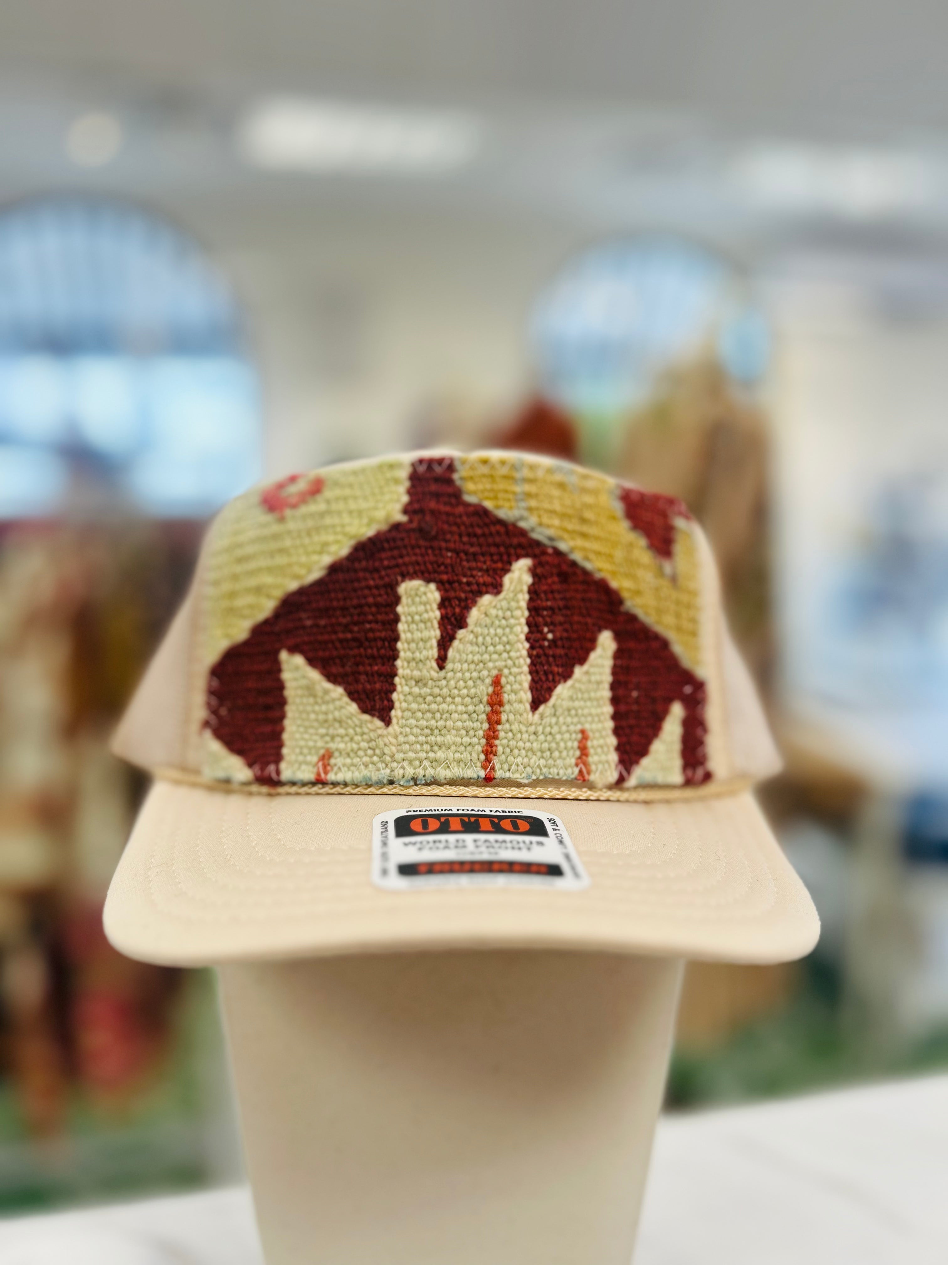 ORIJINAL Trucker Hat in Tan - Mint/Maroon Patch
