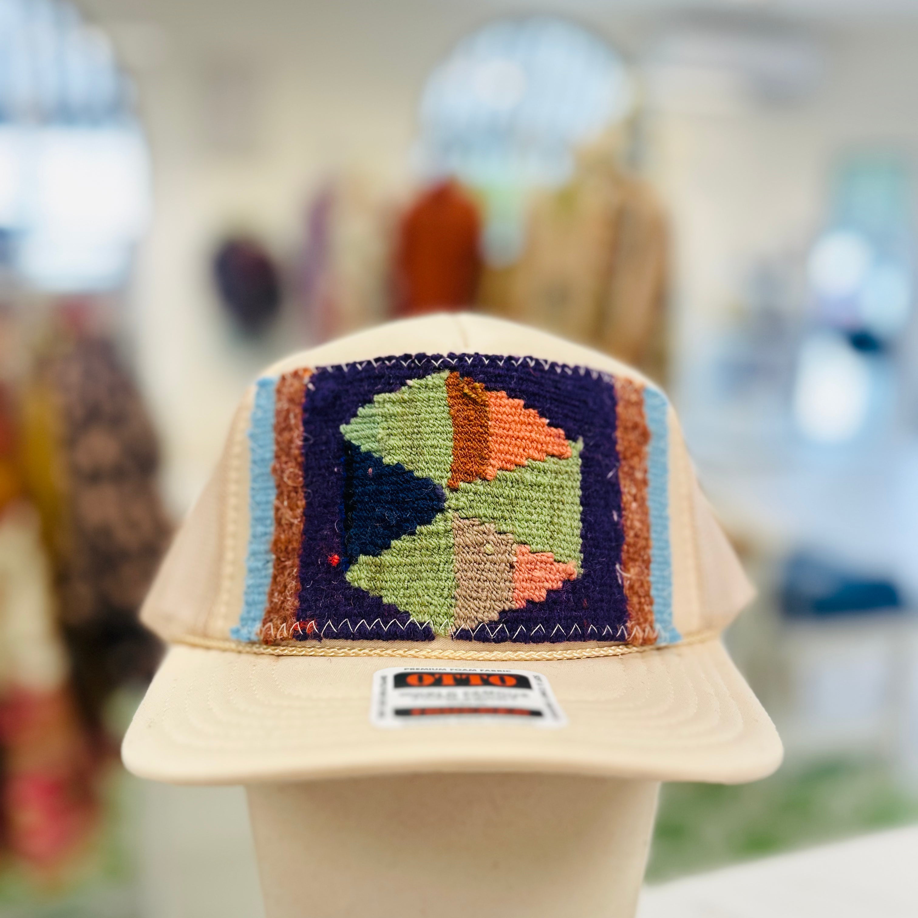 ORIJINAL Trucker Hat in Tan - Navy/Green/Orange Patch