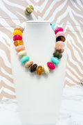 Vibrant Marble Beaded Necklace