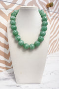 Circle Marble Beaded Necklace in Sage